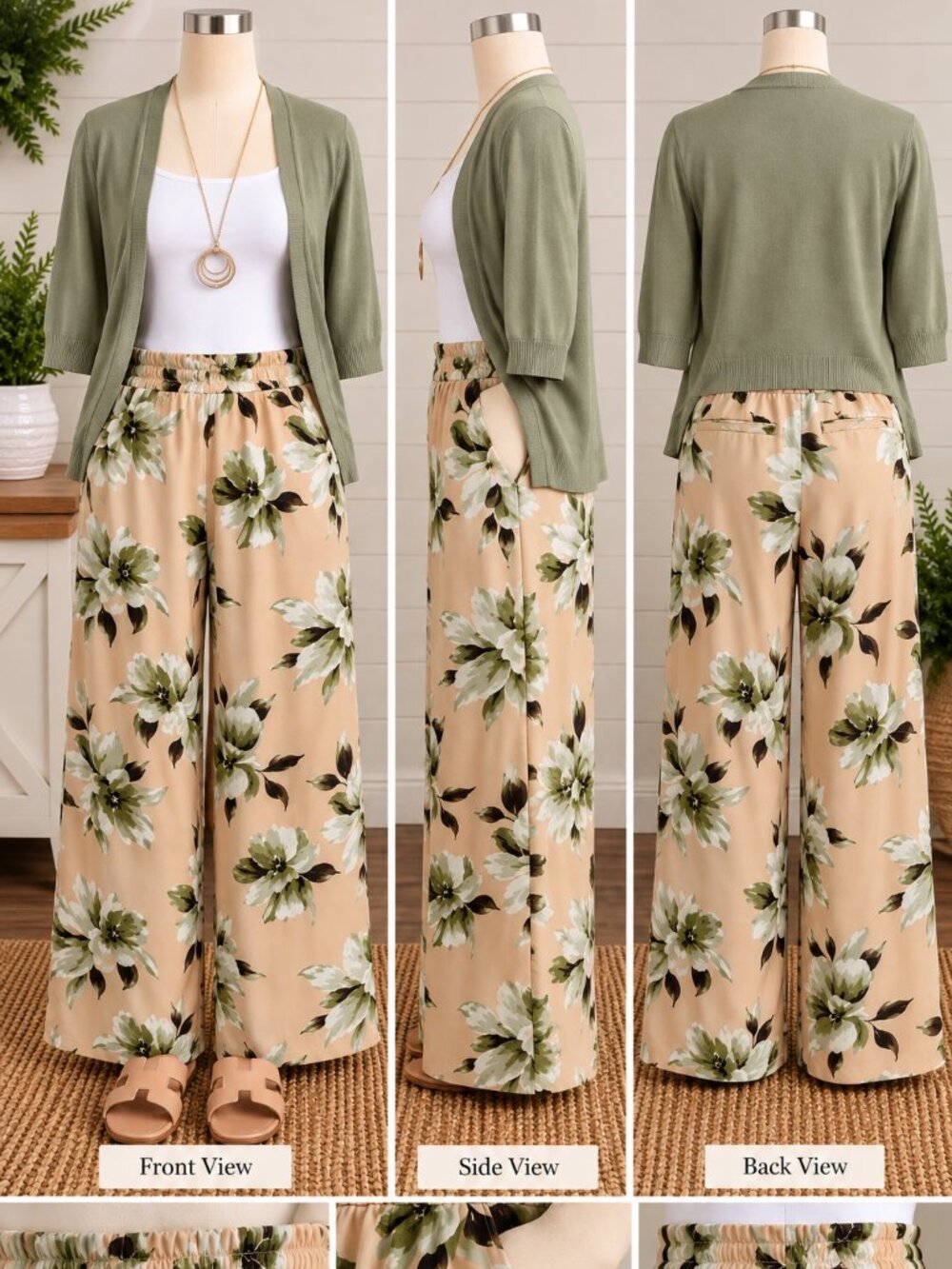 Liz Claiborne Floral Wide-Leg Pants – Size Medium
